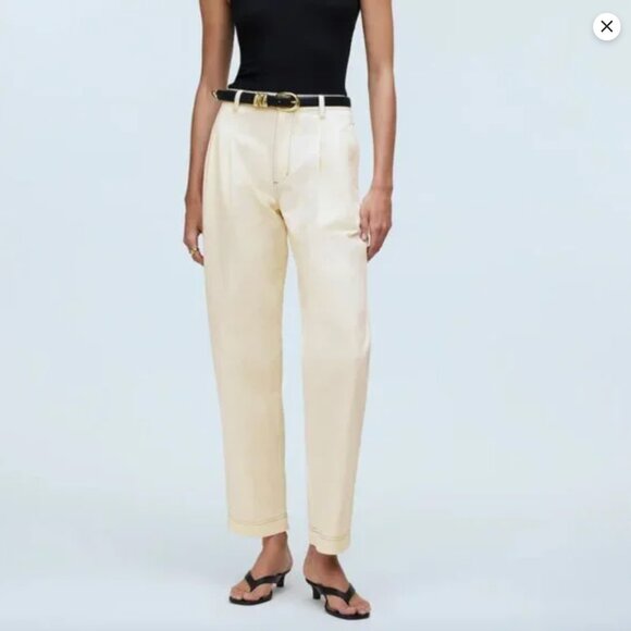 NEW Madewell Pleated Straight Chino Pants in "Antique Cream" - 10/12** - Picture 1 of 12